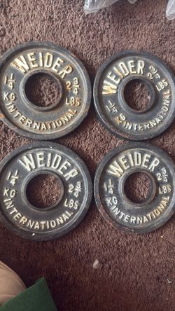 (4) Weider International 2.75 lbs 1.25 kg Weight Plates