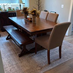 Table Chairs And Bench 6’x 3’4”