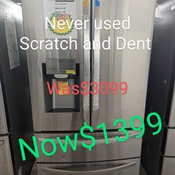28 Cu.Ft 4-door French Door Refrigerator With Water And Ice $0 Down Financing Available 