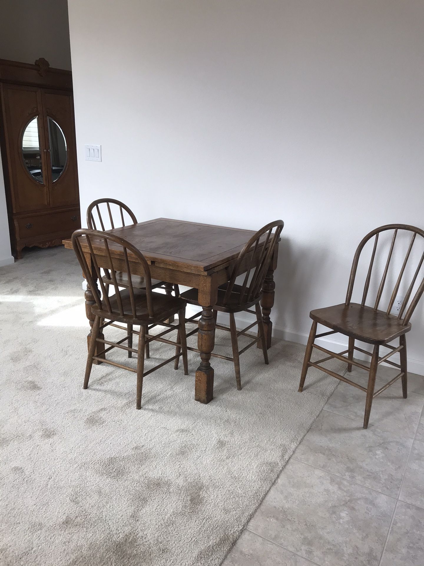 Antique Refectory Table & 4 Chairs