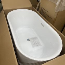 Freestanding bathtub 59” fiberglass acrylic 