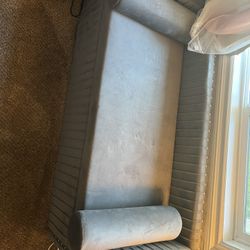 Grey Ottoman With Decorative Studs 