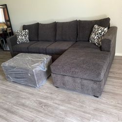 Grey Sectional With Ottoman ‼️new In Stock‼️