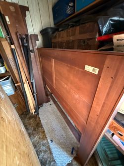 Wooden bed frame and headboard – FREE