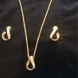Gold Plated Necklace And Earring Set