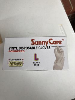 Vinyl disposable powdered gloves