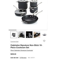 Calphalon Signature 10 piece nonstick cookware set