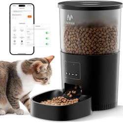 Automatic Cat Food Dispenser, WiFi Cat Feeder with APP Remote Control for Dry Pet Food, Programmable Timer, Dual Power Supply, Slow Feeder for Cats & 