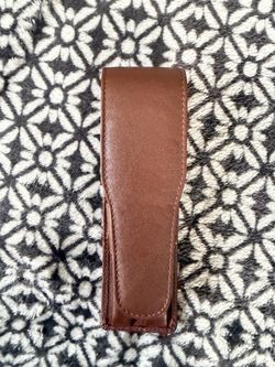 Brown leather 2 pen case for fountain pen ballpoint roller ball $20