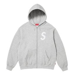 Supreme S Logo Zip Up Gray Hooded Sweatshirt FW25 (L)