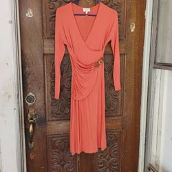 Vintage Brite Orange Midi Dress Women's XS