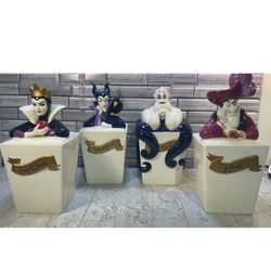 RARE 2004 4 Jar Disney Villains Canister/Cookie Jar Set  #64059