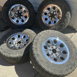 GM 17 inch wheels six lug rims…tires need replacement, but hold air