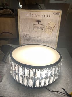 Black Crystal Semi-Flush Mount Ceiling Light LED allen + roth Willow 12.72-in *NEW*