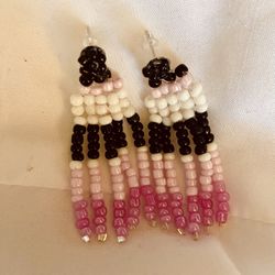 Handmade Women’s Brick Stitch Fringe Beaded Earrings