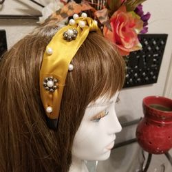 NEW Anthropologie Silk faux Pearl Headband