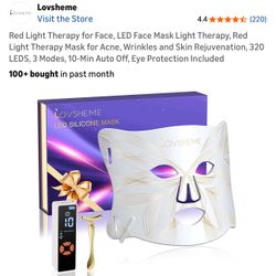 Lovsheme Red Light Therapy for Face, LED Face Mask Light Therapy, 320 LEDS
