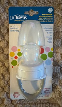 New Dr. Brown's Designed to Nourish, Fresh Firsts Silicone Feeder for Soft Foods - Gray