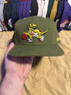 New Mitchell & Ness Olive Toronto Raptors Dusty NBA Draft Fitted Hat Size 7 5/8 HWC