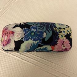 Vera Bradley Blue & Pink Floral Clamshell Eyeglasses Sunglasses Hard Case