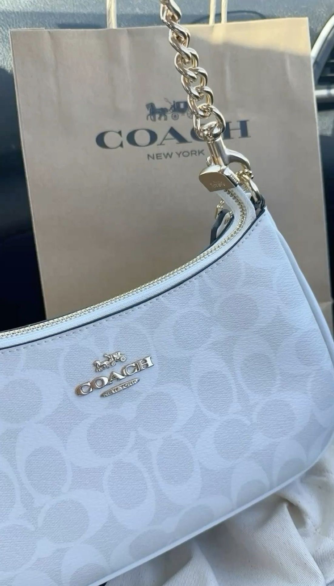 White and Gold Shoulder Bag