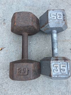 35 pounds dumbbells