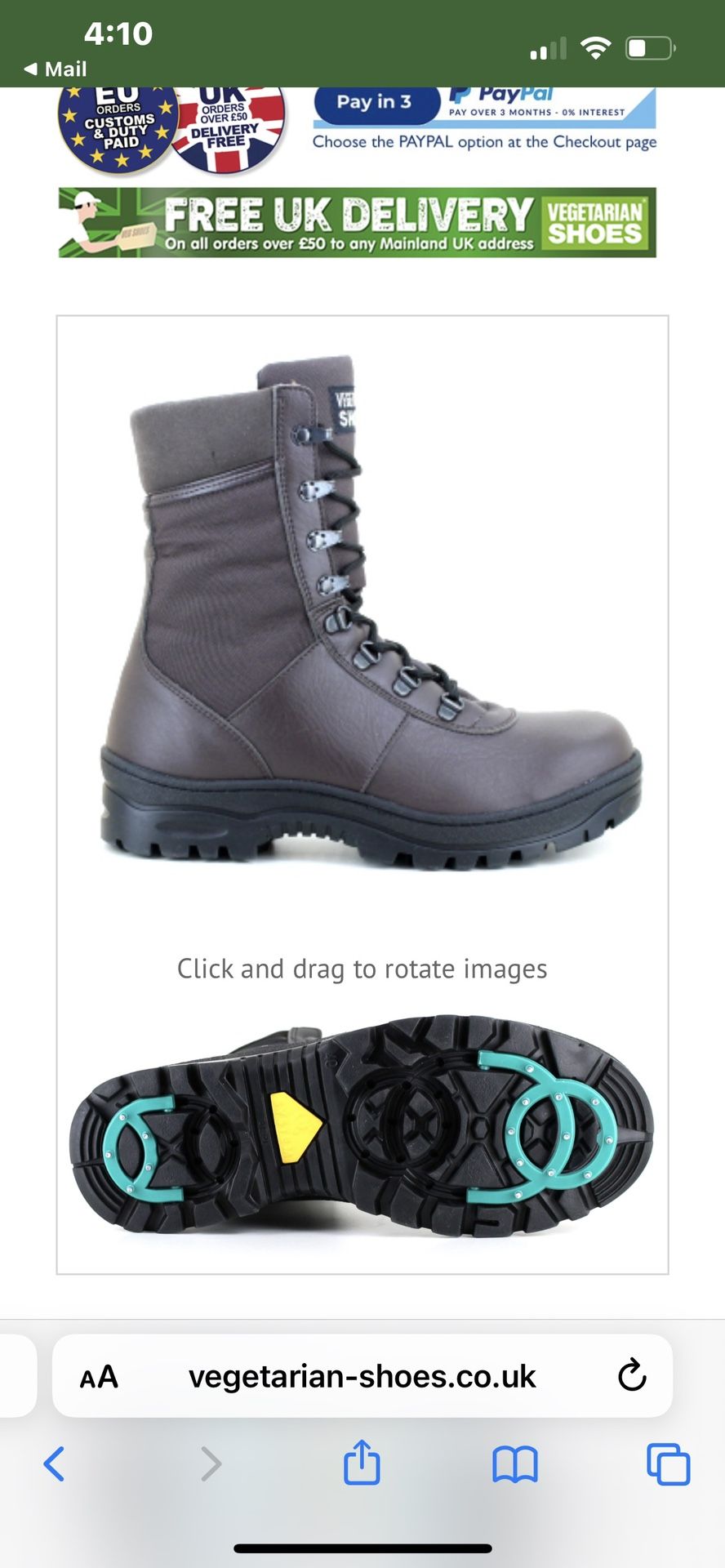 Vegan Hiking Boots NEW