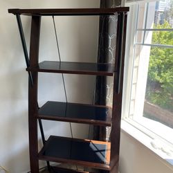 Bookshelf Dark Glass Shelves 