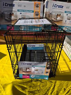 Brand new dog crate by icrate (x small) 2 door folding cage