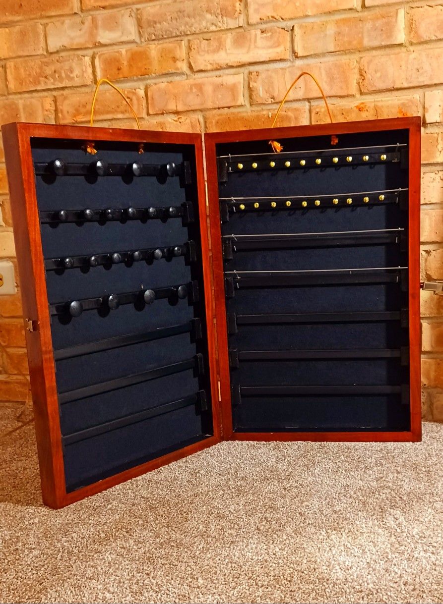 Vintage Wood Travel Jewelry Box