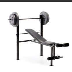 Competitor Weight Lifting Workout Adjustable Bench with Weights 