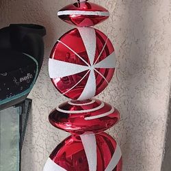 Christmas Peppermint Place Swirl Candy Cane Candle Holder Pedestal 