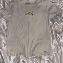 Hollister Cropped White Tee