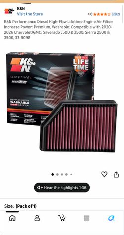 K&N 33-5098 Filter CHEVY