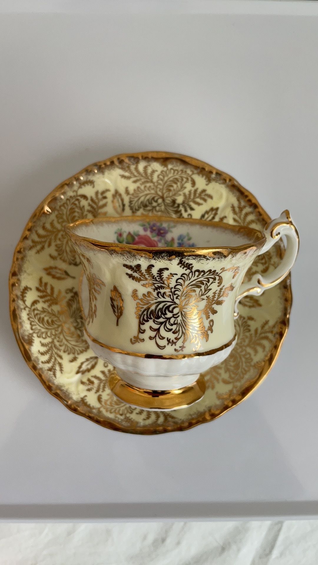 Vintage Paragon Bone China Footed Tea Cup & Saucer Set