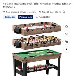 Mini Air Hockey, Pool, And Foosball Table 