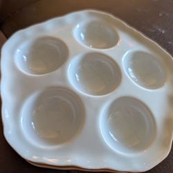 Set of 2 Luzifer Bauscher Weiden porcelain escargot dishes 