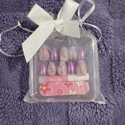 purple Chrome Reusable Press On Nails