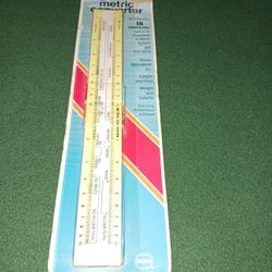 Vintage Borden Metric Converter Rule ( 1972 Sterling Plastics )