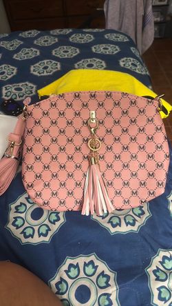 Pink Monogram Crossbody Bag with Tassel