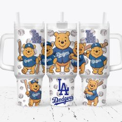 Los Angeles Dodgers Winnie The Pooh 40oz Tumbler