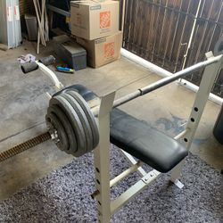 Weight Bench With Weights And Bars 