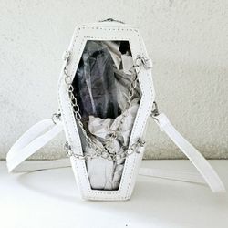 White Coffin Crossbody Bag