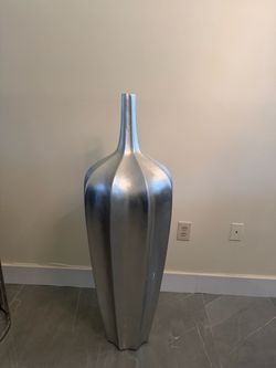 Large Silver Floor Vase