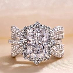 2pcs Insert Ring IGI CERTIFIED Lab Grown Diamond Engagement Ring