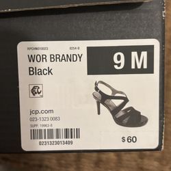 Black Strappy Heels - Size 9.5