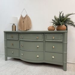 Green Dresser With Lot Of Storage 