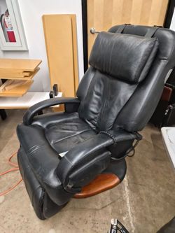 Black Leather Massage Recliner Chair