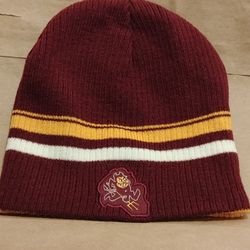 NEW Reversible ASU Beanie Hat  - Maroon / Gold Sparky