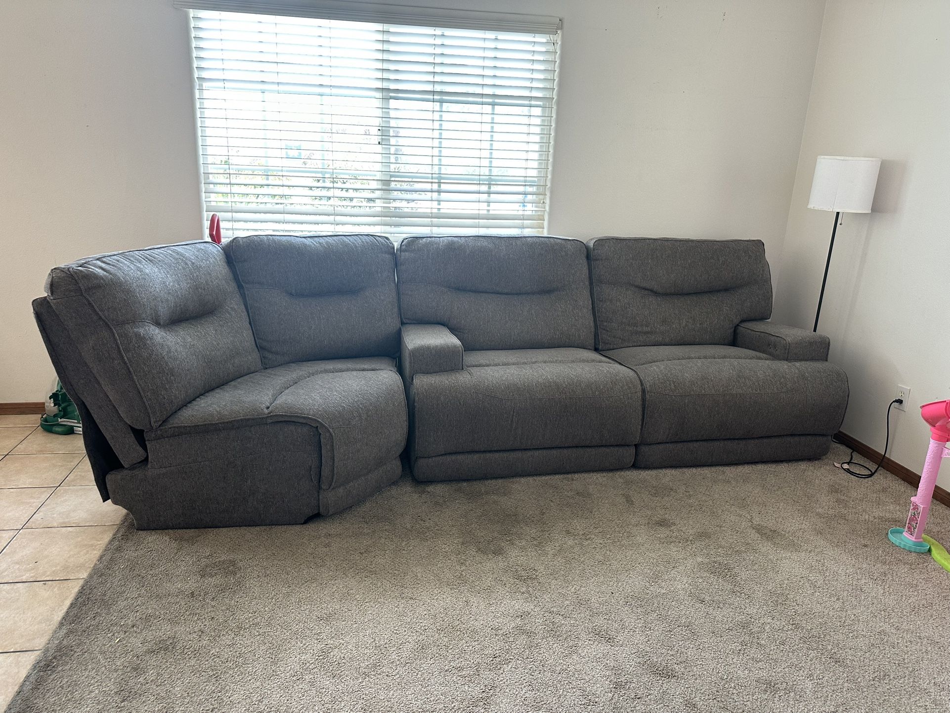 Gray Reclining Sectional Sofa